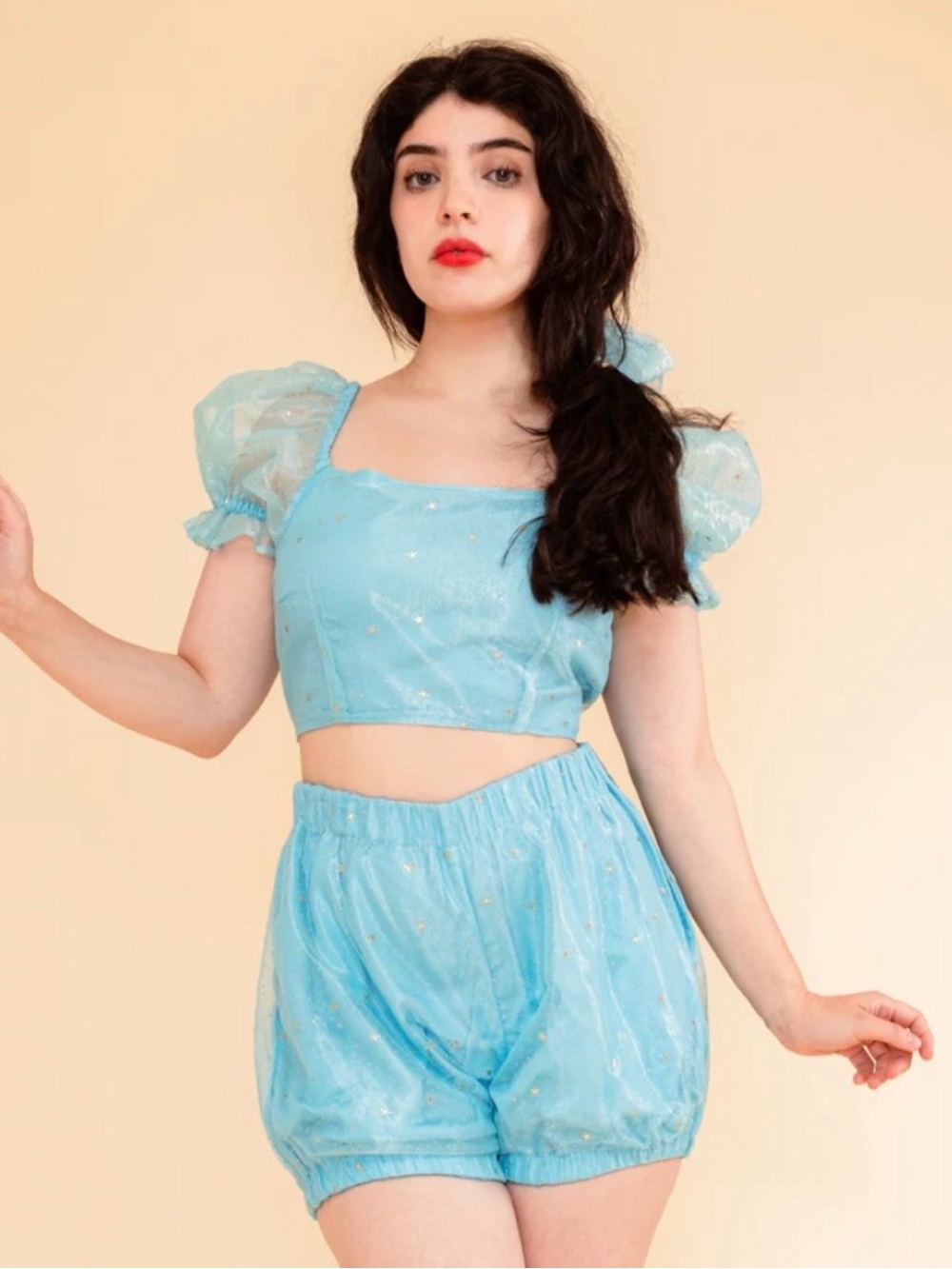 Samantha Pleet Stratosphere Blue Set: Top & Bloomer Shorts 4X/5X fits like a 20